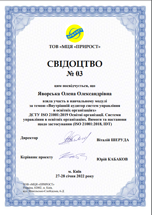 Внутрішній аудитор систем управління в освітніх організаціях.png Внутрішній аудитор систем управління в освітніх організаціях.png
